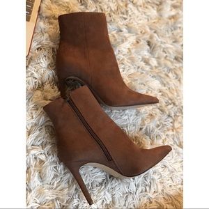 Faux Suede Stiletto Booties